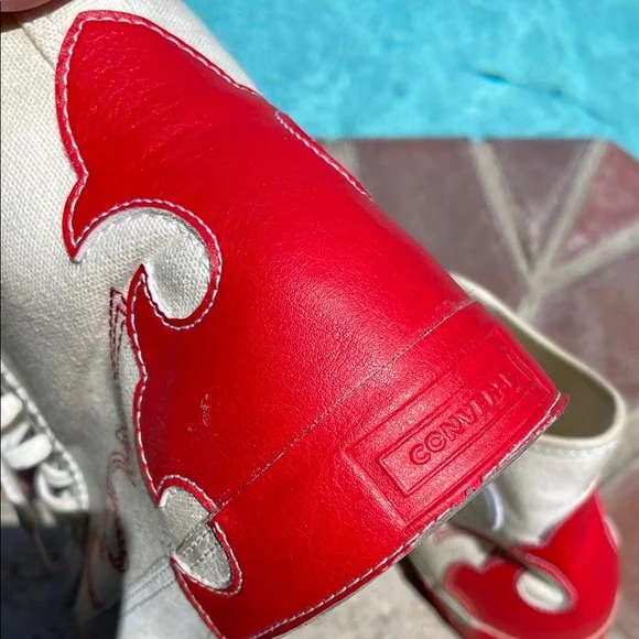 Converse Chucks Taylor Sasha High-Top Sneakers with Red Flame Western Design - Picture 8 of 15